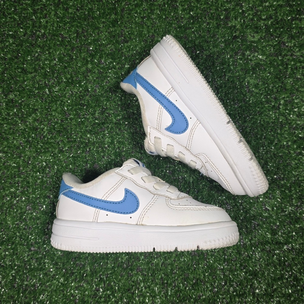 Nike Air Force 1 Low Easy On- White/Blue Beyond - Toddler Size 7C